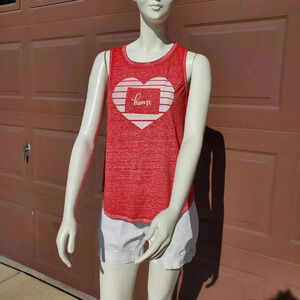 Home Free Red Colorado Stripe Heart Tank Size Small 4/6 NWOT
